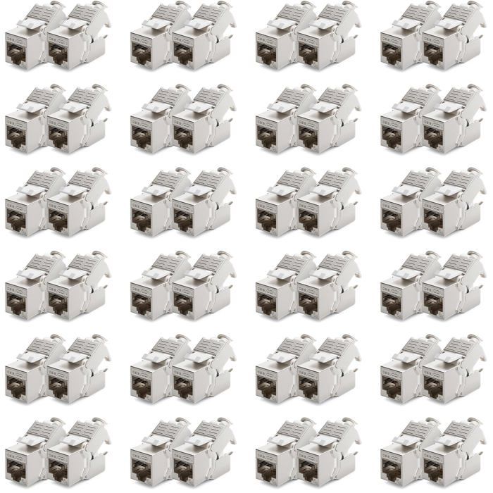 Verrou Rj45 DeleyCON MK4973 Module Keystone CAT6a STP RJ45 – 48 pcs, métal argent ...