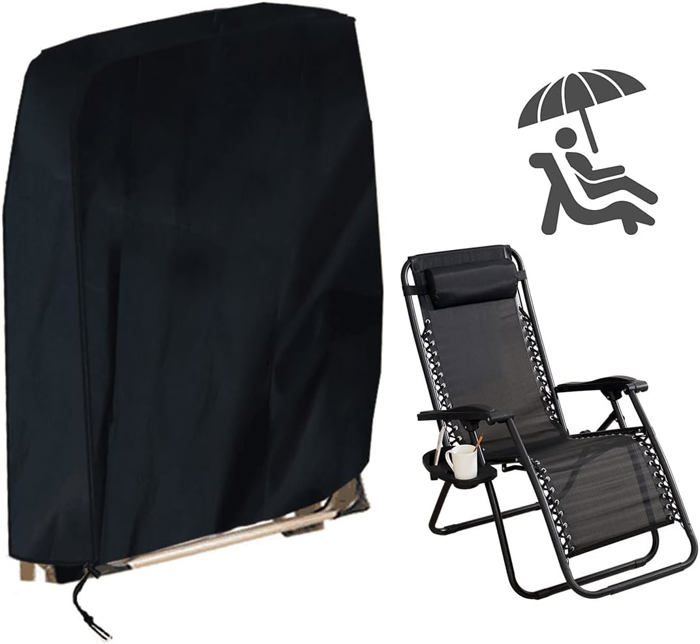Housse de Protection pour Chaise Longue Pliante Housse Transat Jardin Anti-UV Imperméable Anti-poussière (96x85cm)