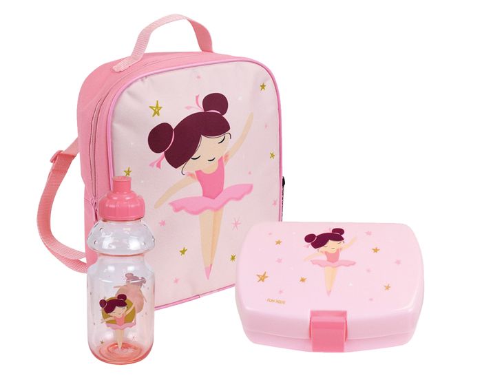 Lot vaisselle pour enfant BALLERINE Gourde 350 ml Sac à dos
