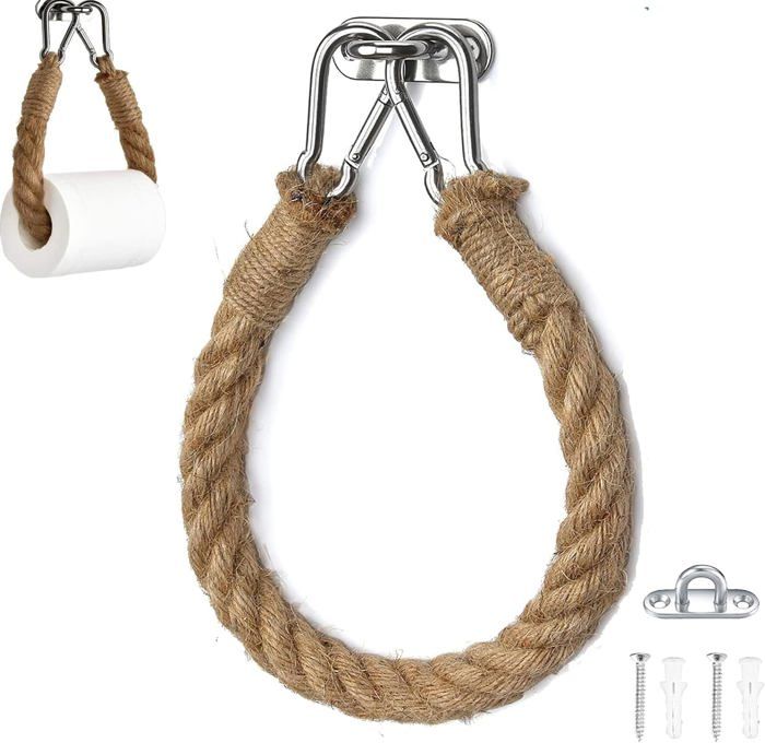 Porte-Papier Toilette,Grid Cool Porte-Serviette En Corde De Chanvre