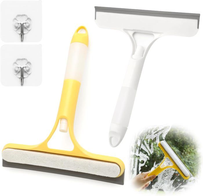 Lot De 3 Raclettes De Douche Avec Crochets Adhésifs – Pour Miroir, Vitres & Carrelage - 9