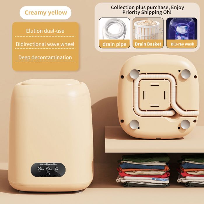 Machine À Laver À Ultrasons, Mini Laveuse Pliante À Ventouse Ronde D