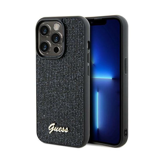 Guess Disco Metal Script Coque pour iPhone 14 Pro Max