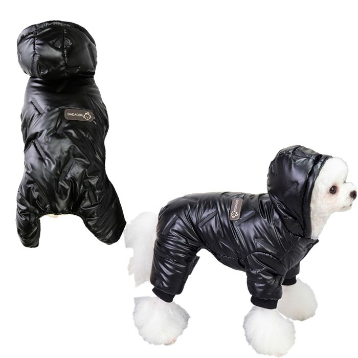 Meilleurs prix pour Manteau dhiver noir pour chiots et chiens – Vêtements chauds et imperméables rembourrés en polaire pour petits animaux.