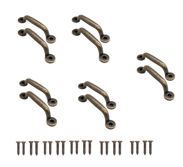 Lot de 10 poignées de tiroir antiques en bronze antique pour coulissants armoires commodes cuisines buffets 90 x 22 mm
