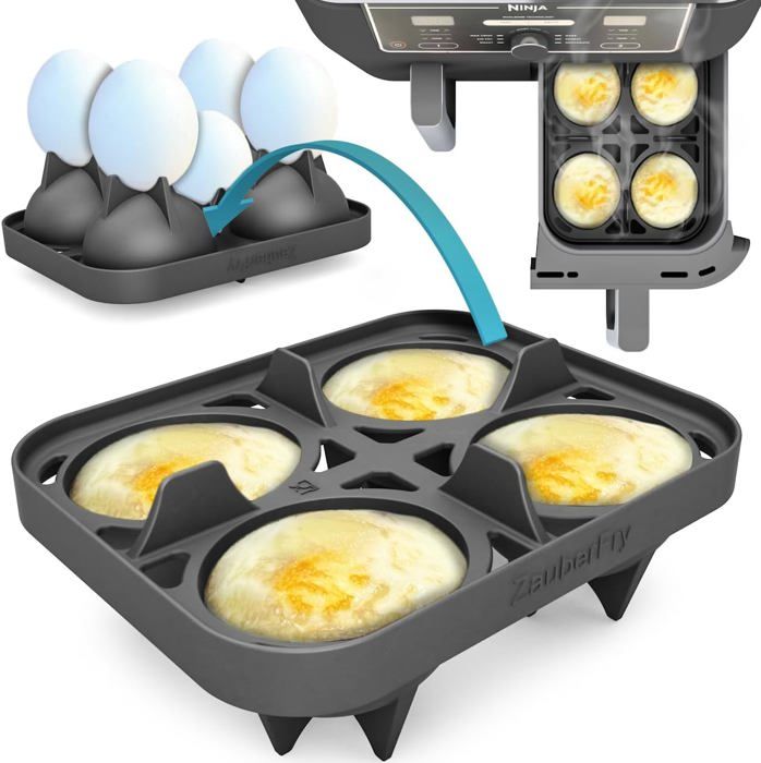 Alnicov - Lot De 3 Moules En Silicone Pour Friteuse à Air - Ramequins à œufs, Muffins, Cupcakes - 7.5x6.5x5.5 Cm