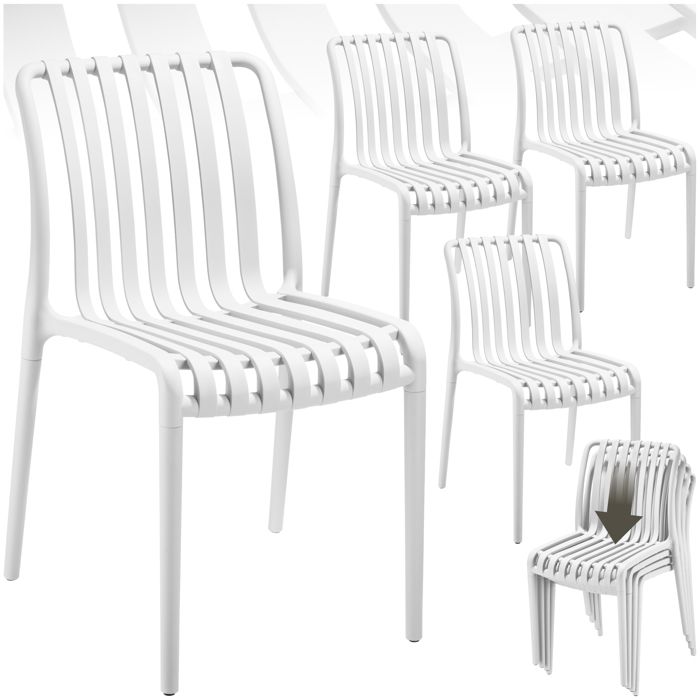 Chaises de jardin - TECTAKE - Lot de 4 chaises ALCUDIA empilables résistantes aux intempéries 47 x 58 x 80 5 cm - Crème Chaises de jardin - TECTAKE - Lot de 4 chaises ALCUDIA empilables résistantes aux intempéries 47 x 58 x 80 5 cm - Crème