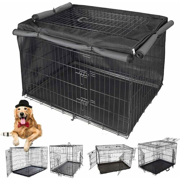 Comparer les prix de Housse de cage pour chien Housse de chenil pour cage pour chien extra large en fil de fer avec 1 2 ou 3 portes.