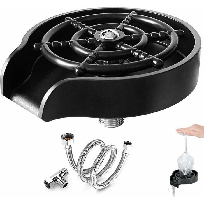 Meilleurs prix pour Rince Verre EvierRondelle De Tasse En Acier InoxydableApporter Joint En T Et Tuyau De 80 Cm Automatique Tasse Rondelle GAMELLE