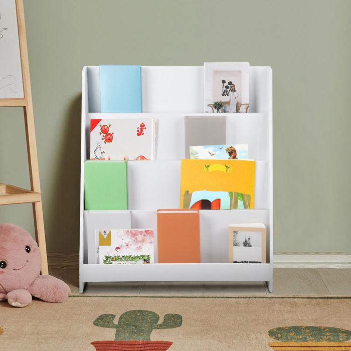 Bibliothèque enfant QUIIENCLEE 30 × 80 × 88 cm étagère pour livres enfants 4 compartiments