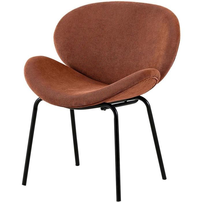 Chaise BOGA Terracotta - assise Tissu pieds Metal Noir Chaise BOGA Terracotta - assise Tissu pieds Metal Noir