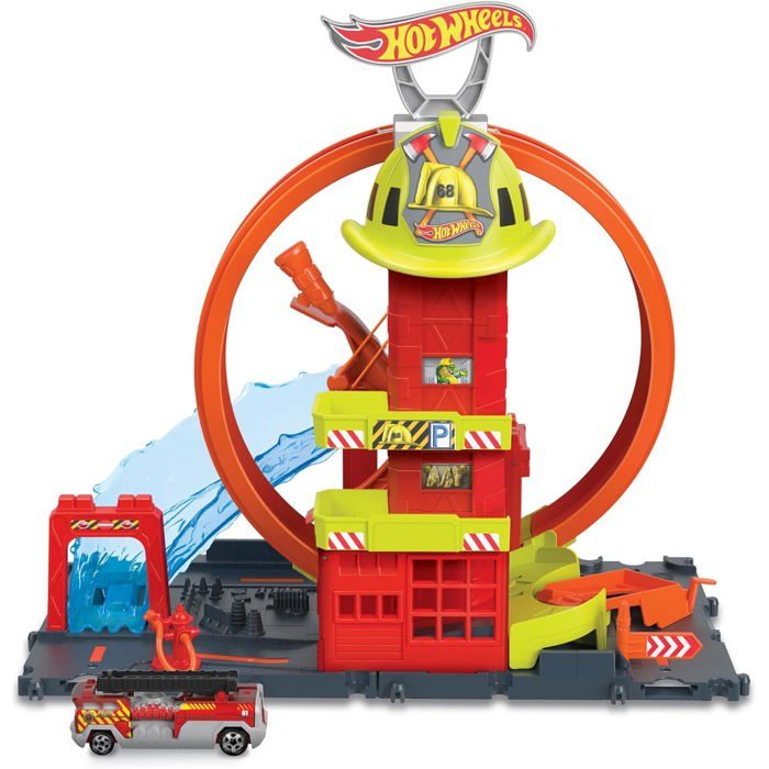 Garage Smoby Little Premier – Station Lavage, Ascenseur, Héliport – 1 Voiture Incluse – Dès 18 Mois – Fabriqué En France – Multicolore