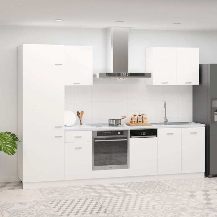 Ensemble de meubles de cuisine - vidaXL - 7 pièces - Blanc - Bois dingénierie - Gamme Lyon