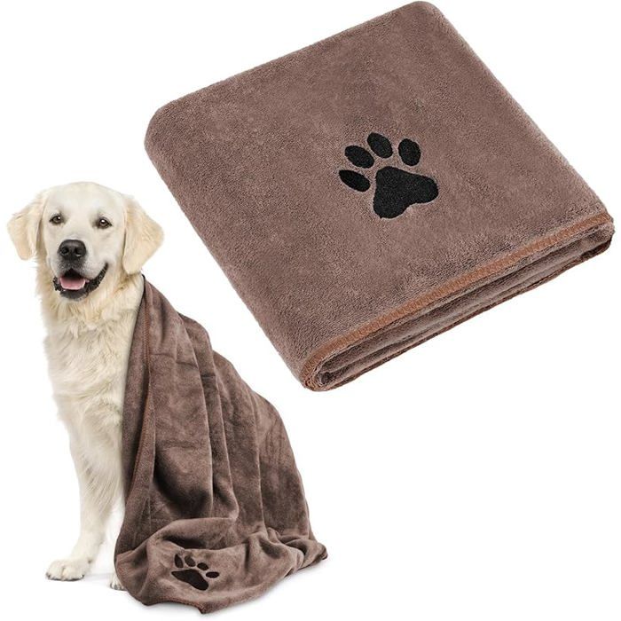 Serviette pour Chien Extra Absorbante 140x70cm Grande Serviette de Bain pour Chien Serviettes pour Chiens Camel 140×70cm SERVIETTE