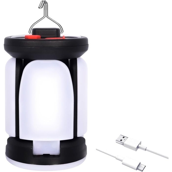 Lanterne Camping Rechargeable 3600mAh 6 Modes déclairage 60 LED 360° Super Brillant IPX45 Campi ACCESSOIRES FABRICATION MAISON