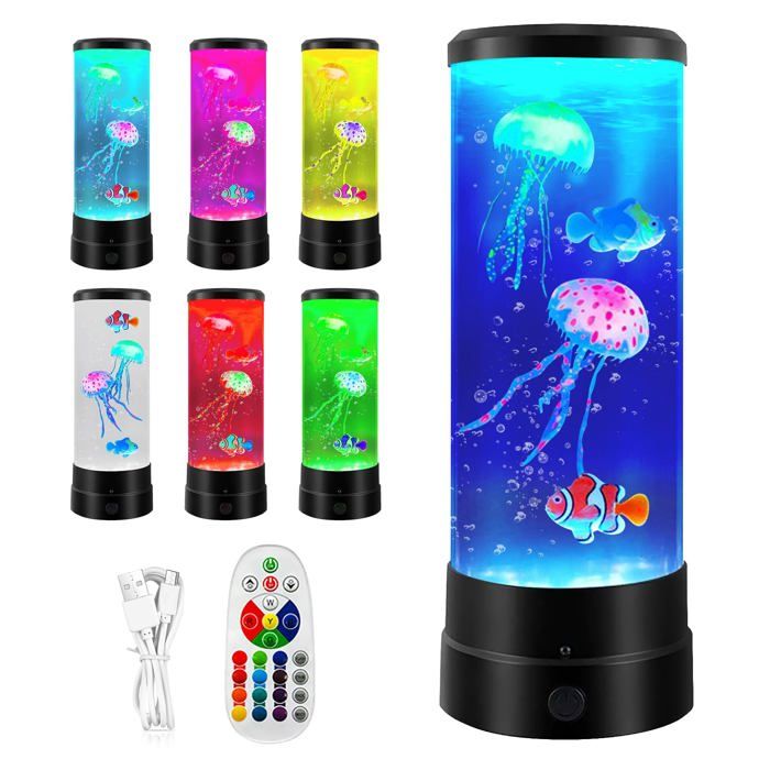 Lampe Meduse Lampe A Lave Jellyfish Lamp Lampes Lave Avec 17 Couleurs Et 4 Modes Lampes Dambiance Daquarium Avec Télécommand
