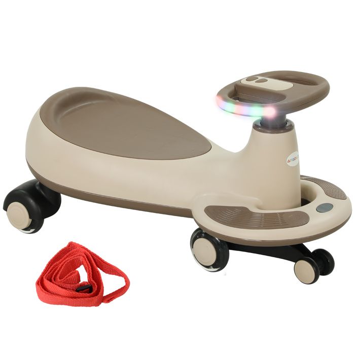 YWJ Correpasillos Wiggle avec corde de traction pour parents musique lumière et espace de rangement 69x31x69 cm kaki