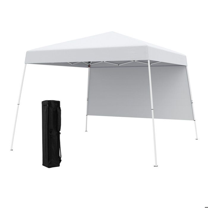Montage rapide tente pliante 8 x 8 pieds barnum pop-up blanc avec paroi latérale et protection solaire UPF50+
