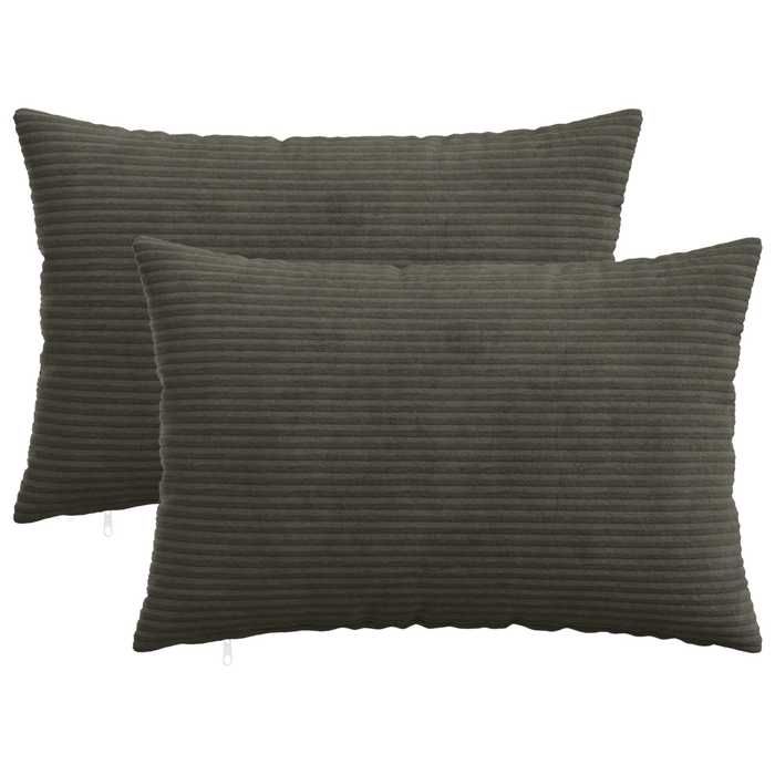 vidaXL Housse de coussin 2 pcs HEERLEN Anthracite 50 x 70 cm 911325
