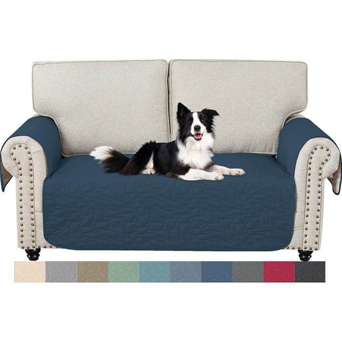 Housse De Canape 2 Pces avec AccoudoirsBleu Berlinois  Housse Canapé 2 Pces  L 125 CM Bleu Berlinois(sans Dos HOUSSE DE FAUTEUIL