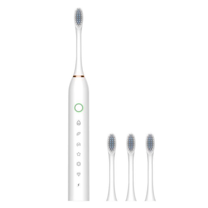 Brosse à Dents électrique Rechargeable Avec 4 Têtes De Rechange à Poils Souples - Modèle Générique