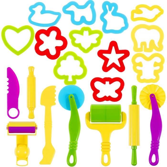 Fuebueo Pâte Magique Modèle 24 Couleurs Couleur Nature Bricolage Pâte Autodurcissante avec Outils comme Meilleur Cadeau pour Enfants Jouet pour Enfants