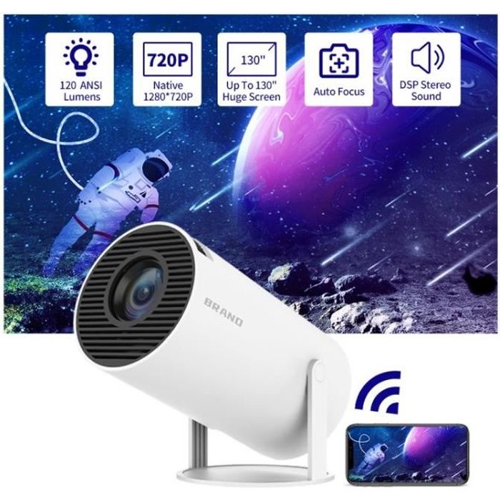 Vidéoprojecteur Portable Mini 4K Android 11 - WiFi 5G, Bluetooth 5.4, Correction Automatique, Écran Jusqu'à 130 Pouces - 2