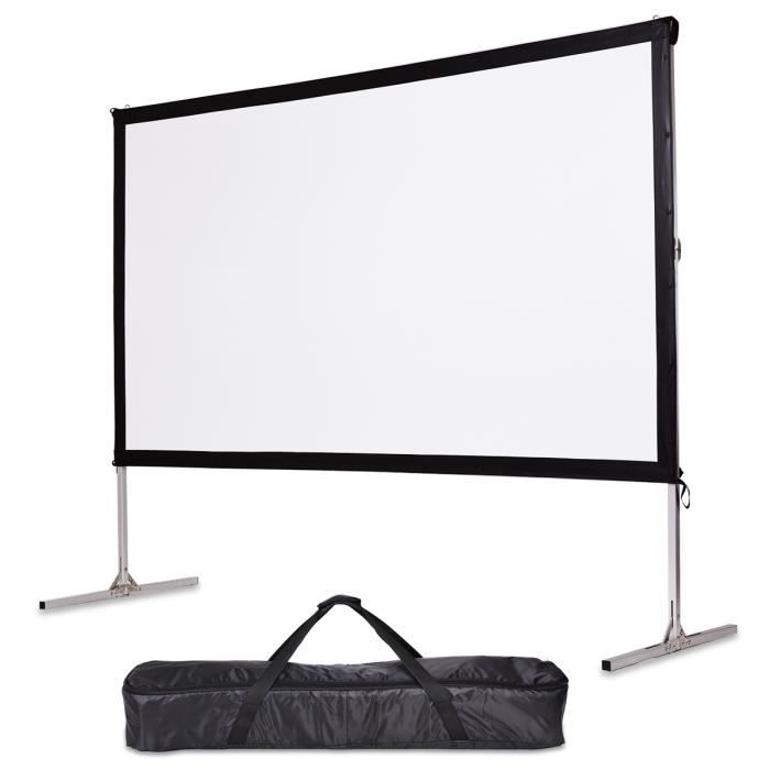 Écran De Projection Portable 60 à 120 Pouces – Format 16:9 – Blanc, Tissu Polyester – Pour Cinéma Maison Ou Extérieur - 5