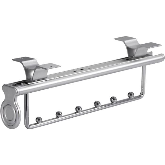 Tringle à Vêtements Rabattable Thickvalley - Largeur Réglable 450-600mm (S), Charge 30kg, Noir