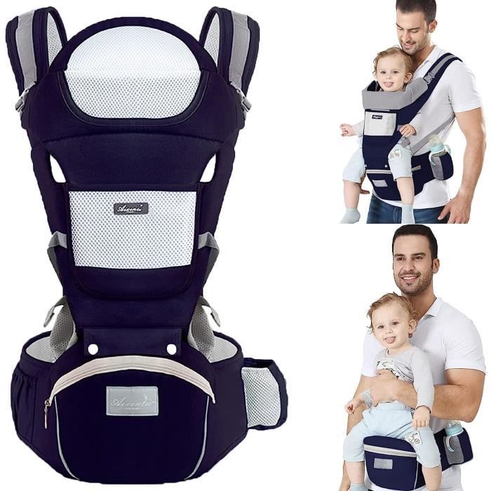 Porte-Bébé Ergonomique Hanche 3 Positions - Naissance à 3 Ans (20 Kg) - Réglable, Respirant - Pour Parents