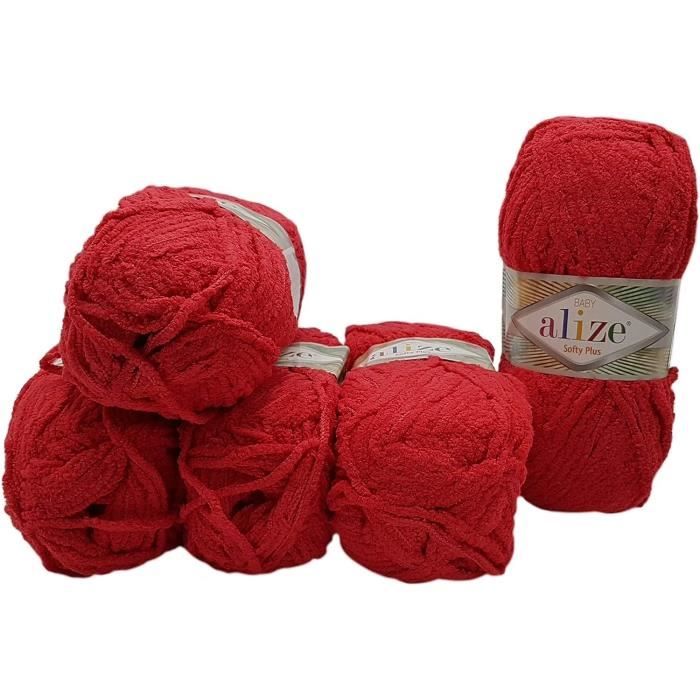 Lot 5 Pelotes Laine Chenille Bébé Softy Color – 500 G Super Bulky Blanc/Marron-Beige – Ultra Douce Pour Tricot & Crochet