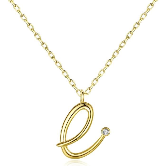 Bracelet Lettre Collier Chaîne Médaille Pendentif Initiale Argent