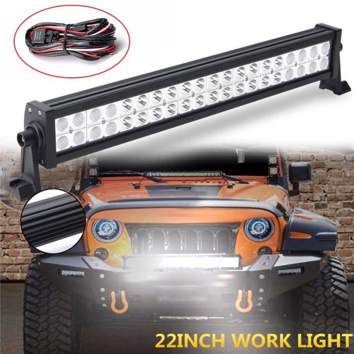 AUXTINGS 52 inch 300W LED Barre Projecteur Phare de Travail LED Spot Flood Light bar pour Feux Diurne lumière off road lampe Feu de recul Camion Remorque 4x4 Tracteur 12V 24V 