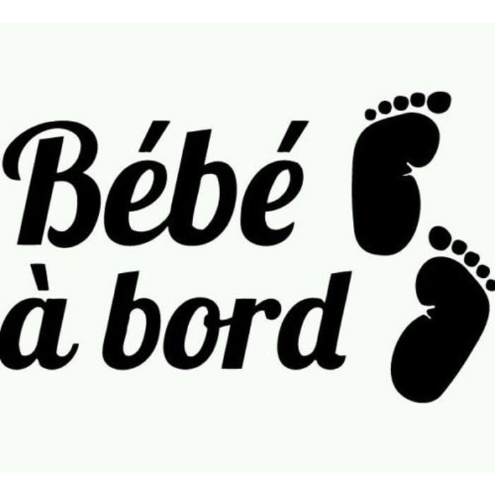 Bebe A Bord Pieds Sticker Autocollant Tuning Deco Voiture Empreinte Traces Pas Blanc cm Cdiscount Maison