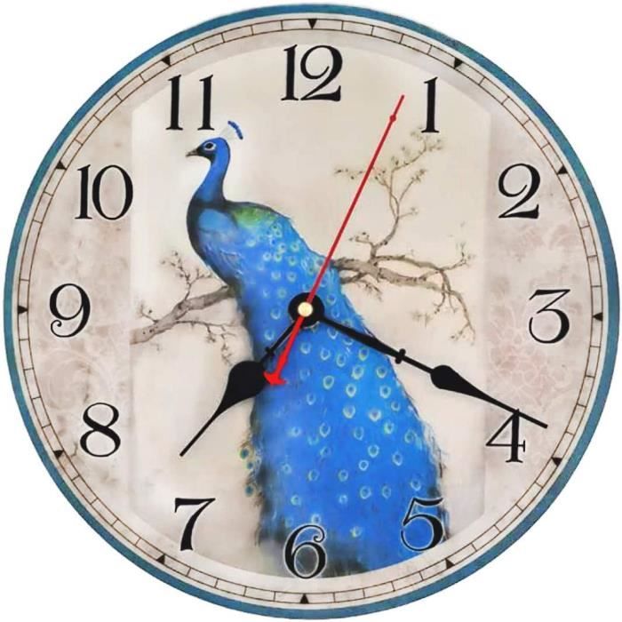 Horloge Murale Silencieuse 20 Cm - Cadran Rond Facile à Lire - Quartz Pour Maison, Bureau - YSWOVUO
