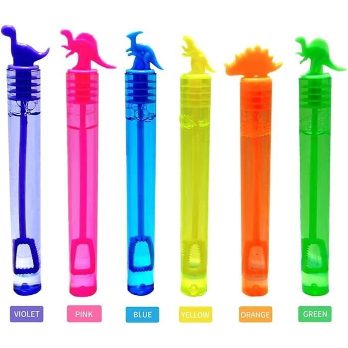 Lot de 40 mini bulles en forme de dinosaure avec bâton à bulles - Solution à bulles d'anniversaire pour enfants - Fournitures de fête d'enfants - Jouet d'échange d'été (40 dinosaures et