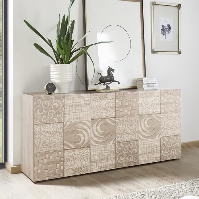 Buffet 180 Cm Chene Clair Contemporain Elma 3 3 Portes Beige L 181 X P 42 X H 84 Cm Achat Vente Buffet Bahut Buffet 180 Cm Chene Clair Cdiscount
