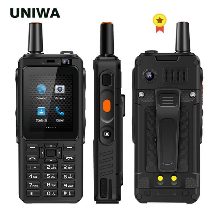 Achat T&eacute;l&eacute;phone portable UNIWA F40 Zello Talkie-walkie 4G Téléphone Portable 4000mAh étanche Robuste 2.4 ''écran tactile Quad Core Android 4G Smartphone pas cher