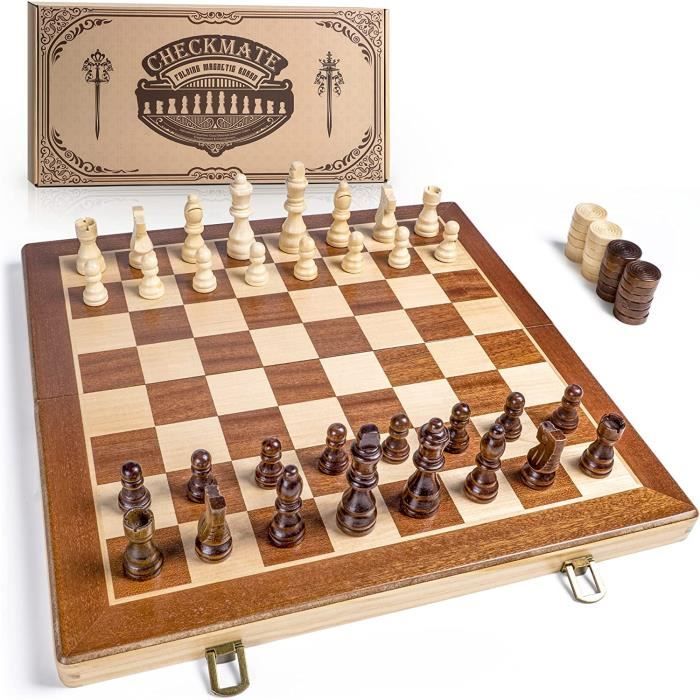 Jeu D'échecs Staunton Tournoi 6 – Coffre Pliable 21x15x8 Cm – Bois – Neuf