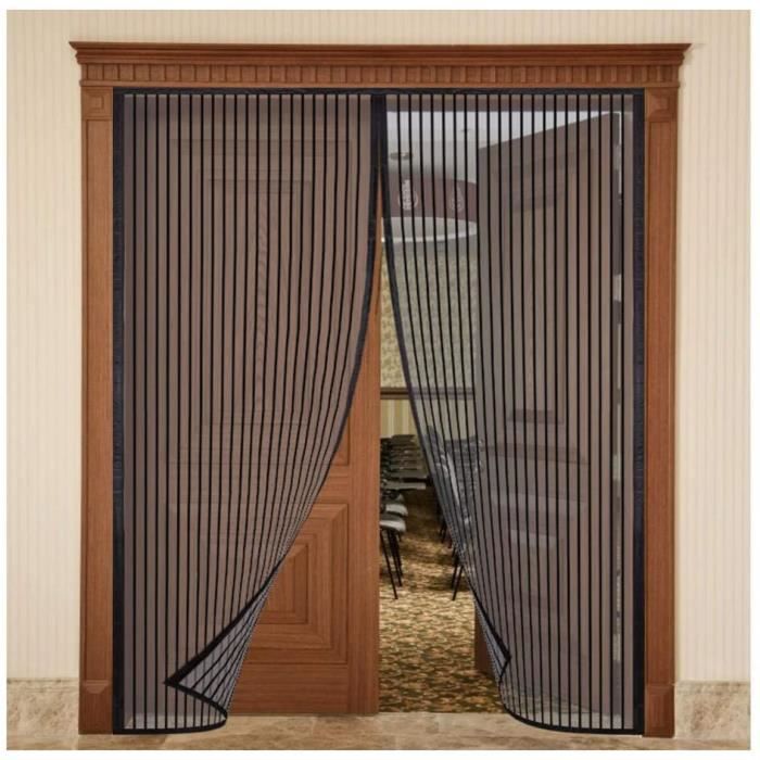 Holland Plastics Rideau Moustiquaire Pour Porte De Caravane - Noir & Blanc - 62 Cm X 175 Cm - Installation Facile