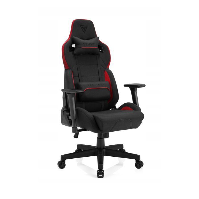 Fauteuil gaming SENSE7 Sentinel Noir et Rouge - Tissu Respirant - Ergonomique - 150kg