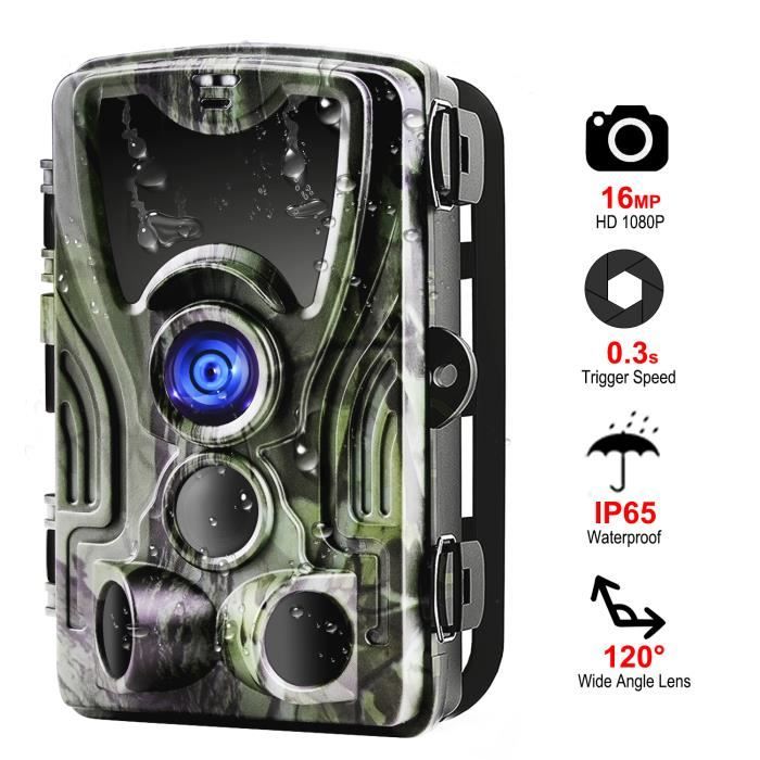Hc801a Chasse Camera 16mp 1080p Ip65 Nuit Version Trail Cameras De Photographie Pieges A Photos 0 3 S Declencheur Etanche Faune Sans Cdiscount Appareil Photo