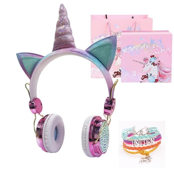 Casque Licorne Pour Filles Enfants Casque Bluetooth Avec