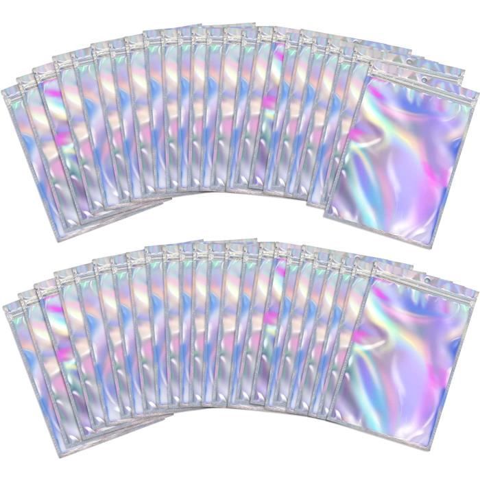 Lot De 100 Sacs Hermétiques, Refermables, En Mylar, Anti-odeurs, 10,2 X 15,2 Cm, Pochettes En Aluminium Avec Fermeture à Glissière, Pour Ranger Les Aliments Ou Les Articles Pour Fêtes (couleur