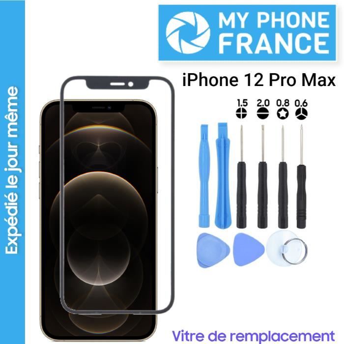 APP Remplacement vitre Frontale pour iPhone 12 Pro Max Noir 