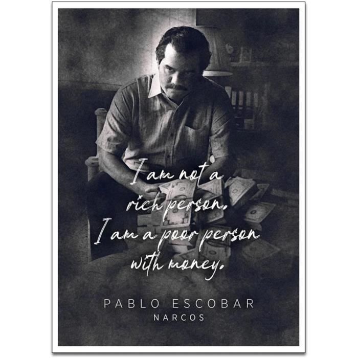 Impression Sur Toile Pablo Escobar Citation Affiche Decorative Photo Moderne Mur Art Peintures Decor A La Maison 50x70 Cm Pas De Cad Cdiscount Maison