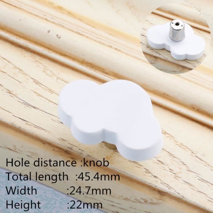 Lot De 6 Poignées Nuage En Bois Et Caoutchouc Souple - Boutons D'Armoire Pour Cuisine Et Chambre Enfant