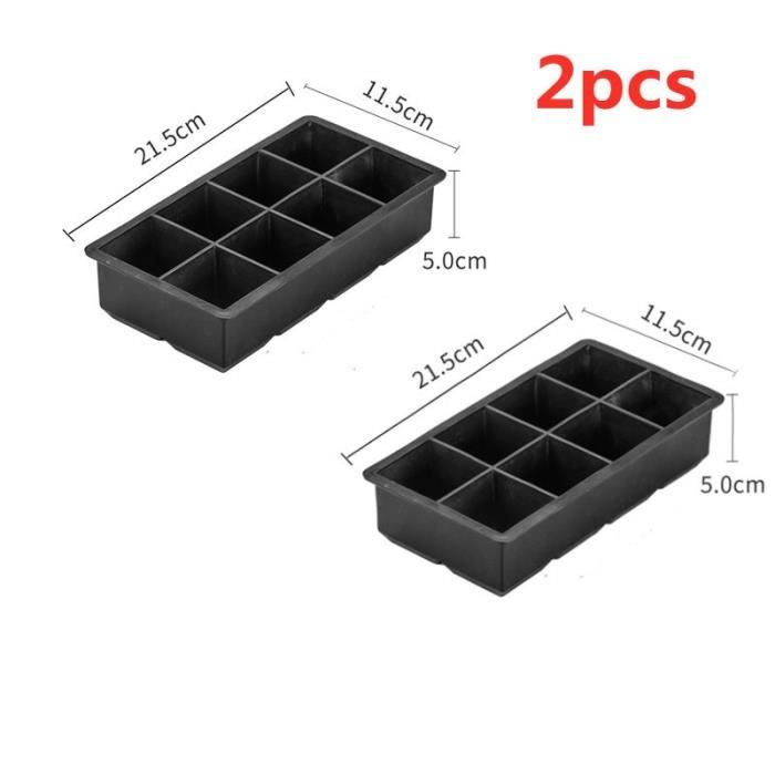 Moules à Glaçons En Silicone - Lot De 4 - Pour Faire 60 Gros Glaçons Carrés - Pour Whisky, Cocktails, Fruits Congelés - Silicone Alimentaire - 7