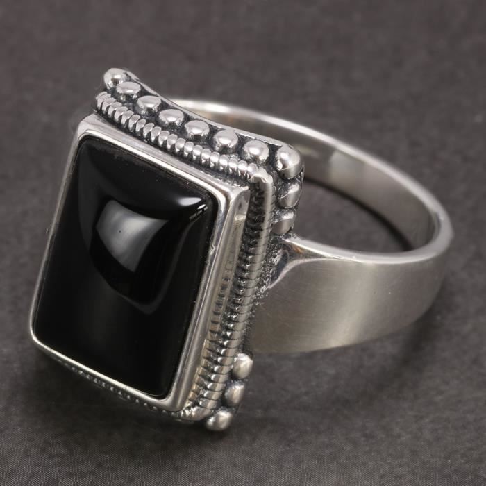 Couleur Noir Onyx taille 8 Bague de Lucifer Morningstar en Argent