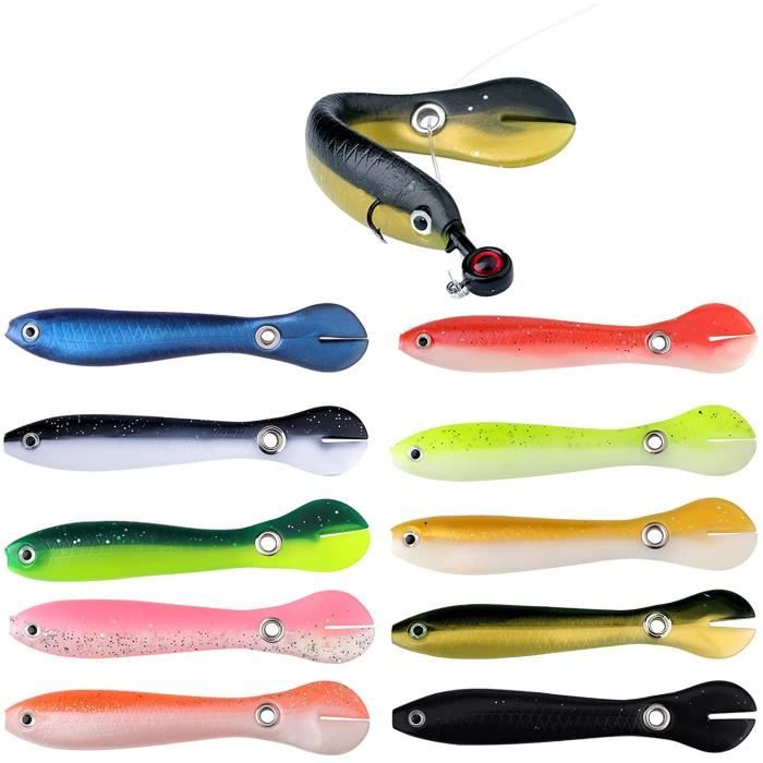 Leurre Souple élastique – Set De 10 Appâts Nageurs Réalistes – PVC Haute élasticité, 4,2 G, Pour Pêche En Eau Douce